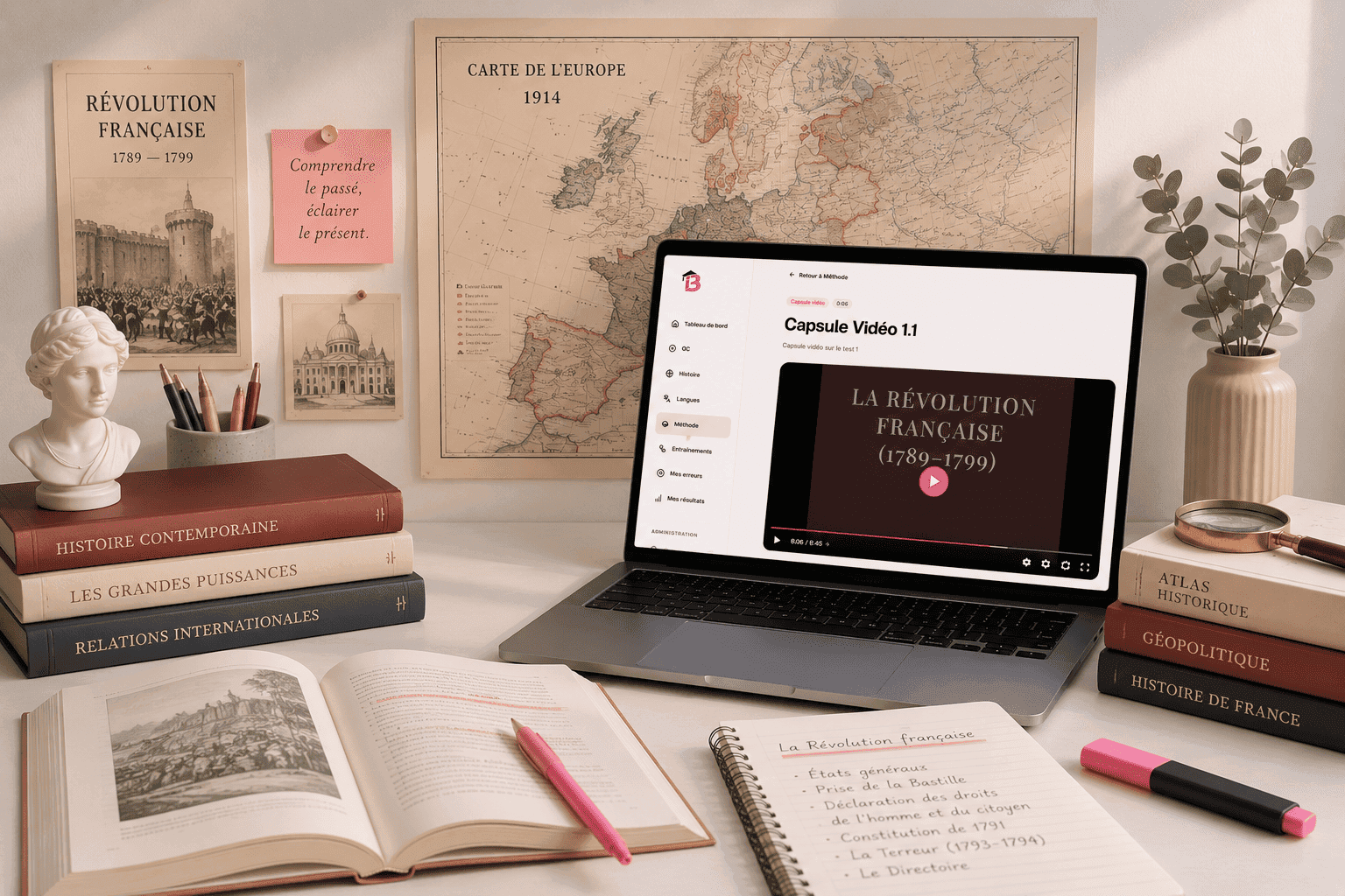 Ordinateur affichant un cours IEP Boost